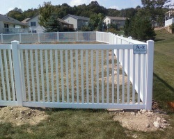 DJ vinyl fence with 2" pickets and straight top